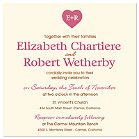 Heart Monogram Wedding Invitations
